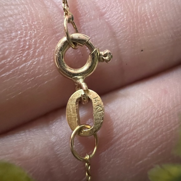 14K “H” Initial Necklace, Solid Gold - Picture 5 of 6